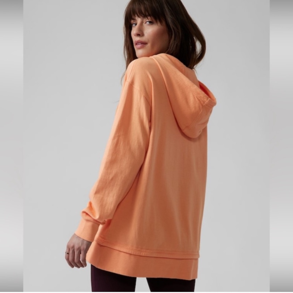 Athleta Sundown Alliance Hoodie Orange Size Small Lightweight Oversized - Picture 8 of 10